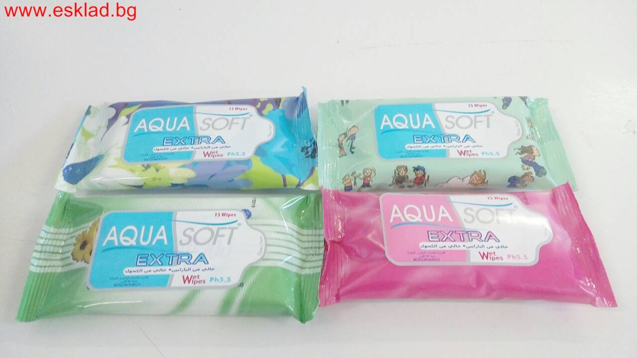 Мокри кърпи " Aqua soft " 15бр./без кутия/