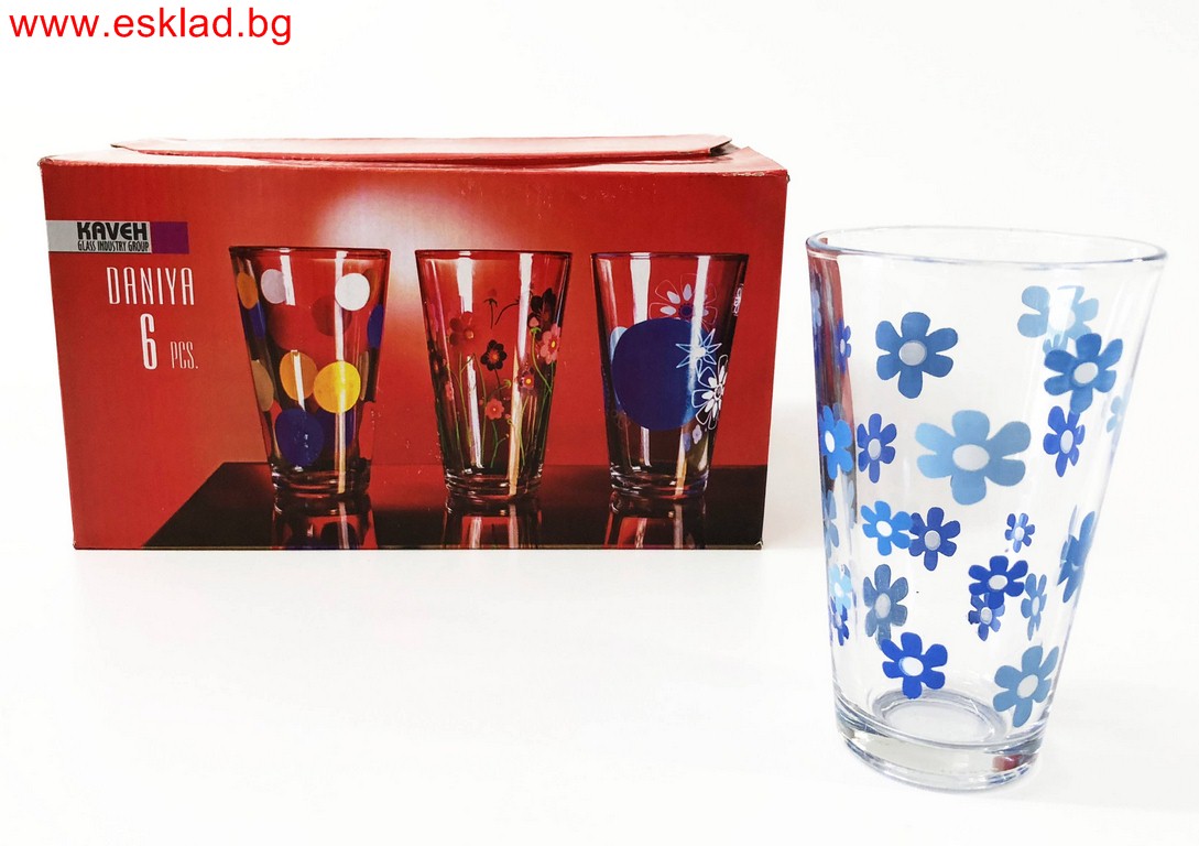 Чаша за безалкохолно стъкло конус декор 6ца  IRG №TR5025GPT