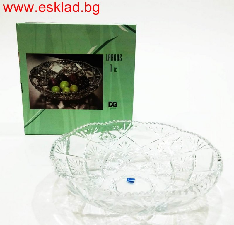 Купа релефно стъкло Ф29см/Н8см LAROUS IRG №FB1075GCL в кутия