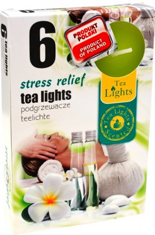 Свещ чаена ароматизирана 6-ца STRESS RELIEF №330 /15 комплекта  в стек/ ADMIT