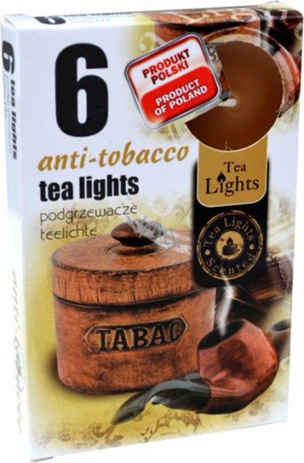 Свещ чаена ароматизирана 6-ца ANTI TOBACCO №299 /15 комплекта  в стек/ ADMIT