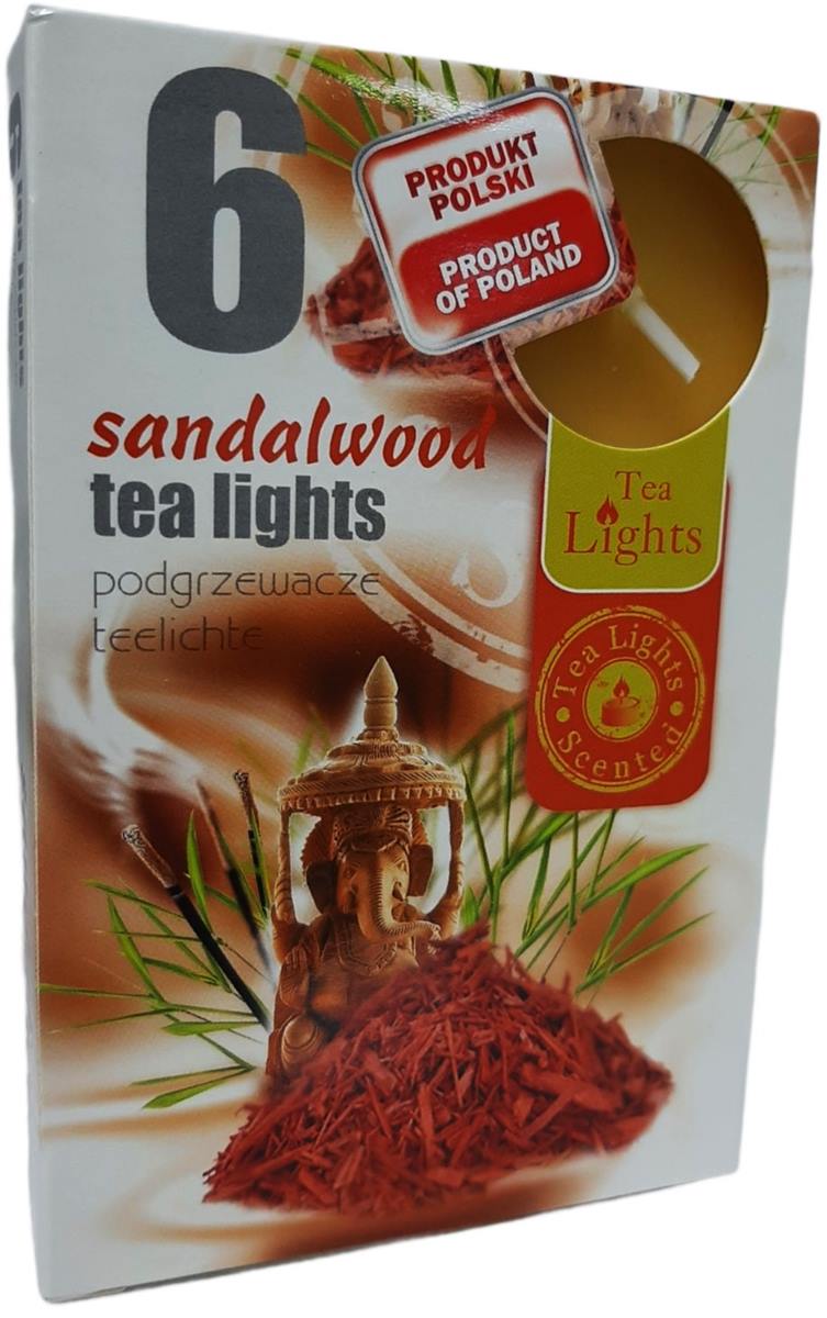 Свещ чаена ароматизирана 6-ца SANDALWOOD №266 /15 комплекта  в стек/ ADMIT