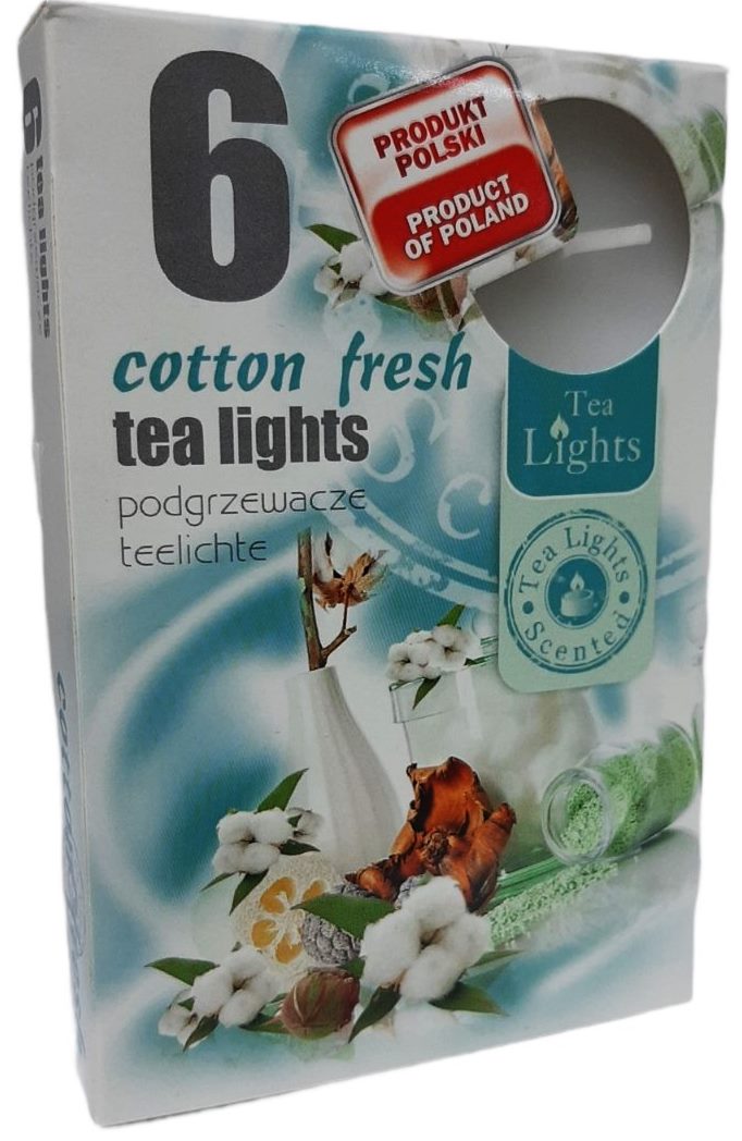 Свещ чаена ароматизирана 6-ца COTTON FRESH №341 /15 комплекта  в стек/ ADMIT