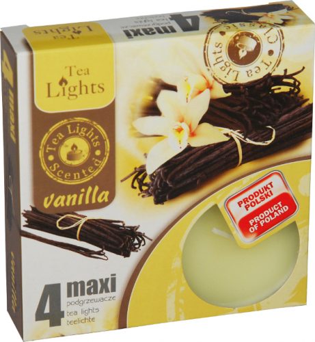 Свещ чаена ароматизирана MAXI 4-ка VANILLA №1115 /10 комплекта  в стек/ ADMIT