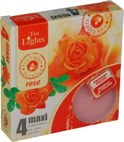Свещ чаена ароматизирана MAXI 4-ка ROSE №1111 /10 комплекта  в стек/ ADMIT