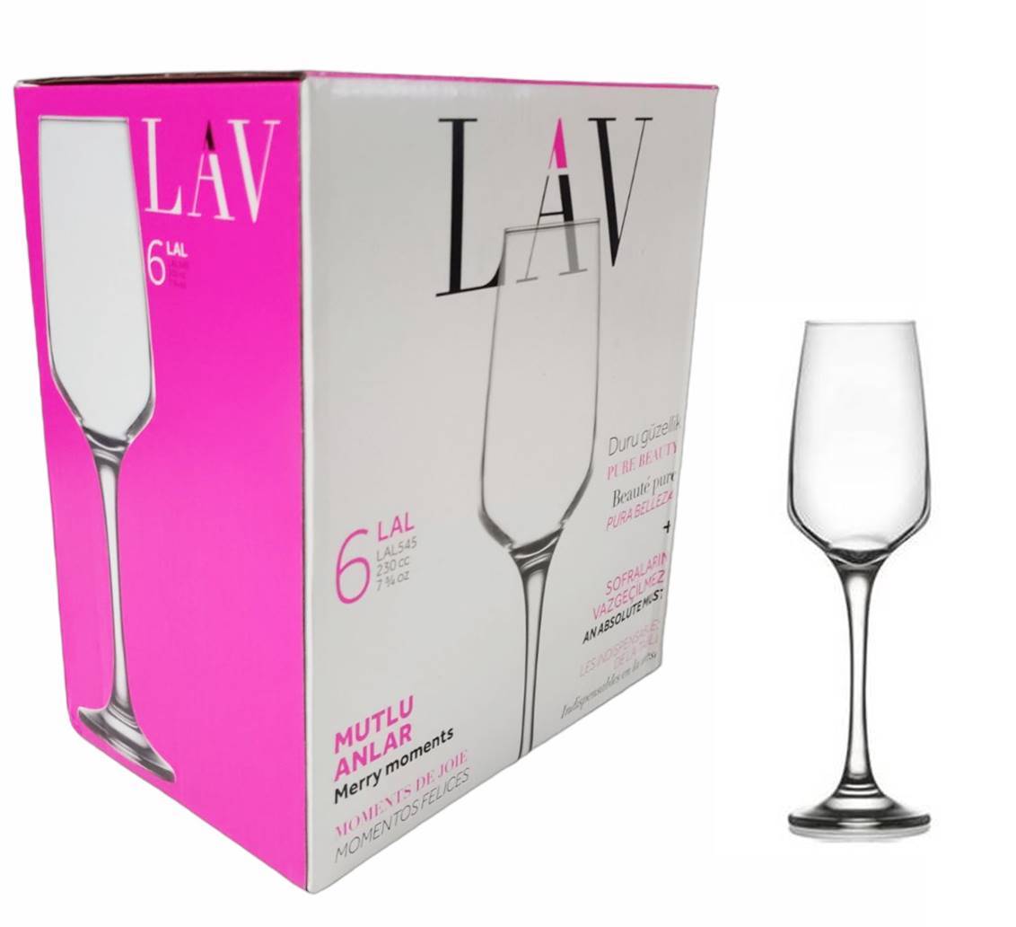 Чаша за шампанско на столче 6ца 230мл LAV №LAL-545F