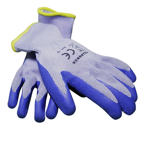 Работни ръкавици 10" синьо/сиво/12 чифта в стек/