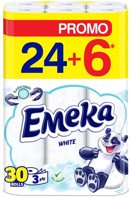 Тоалетна хартия ЕМЕКА 24+6 WHITE