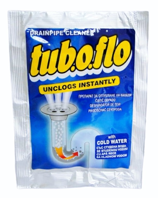 Препарат за отпушване на канали TUBOFLO със студена вода 60 г/10 пакета в кутия/