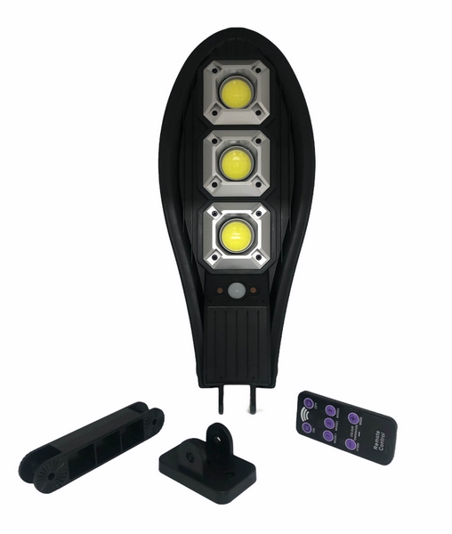 Фенер соларен улична лампа със сензор за движение и светлина с 3 диода и дистанционно управление 115W/L63