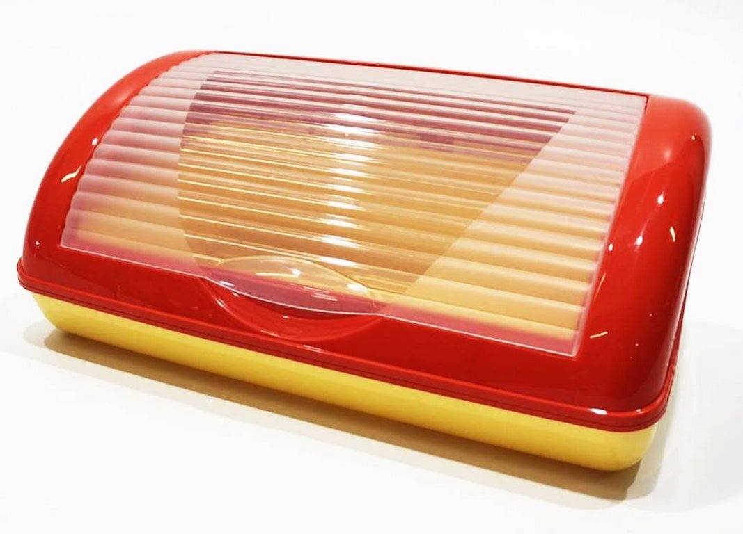 Кутия за хляб пвц червено с жълта основа ATS
