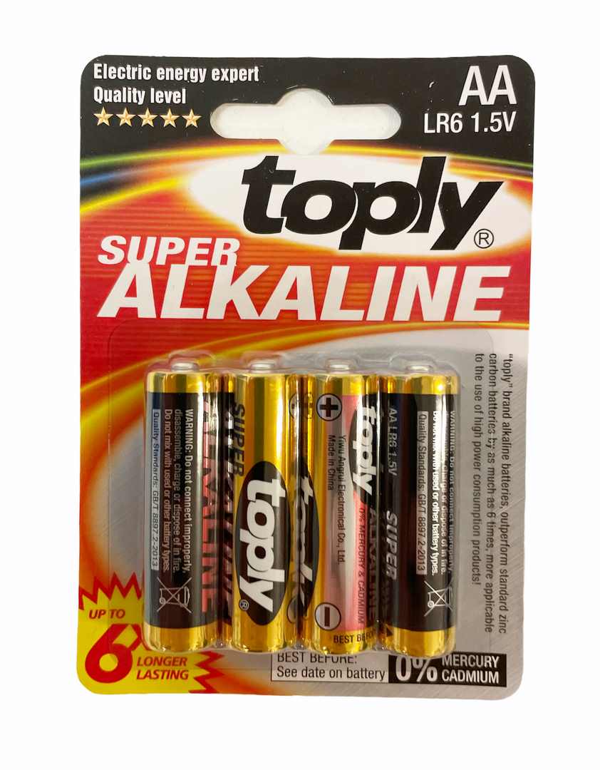 Батерия алкална TOPLY LR06 4 броя на блистер /48 броя в кутия/