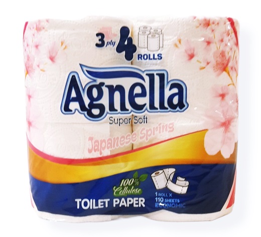 Тоалетна хартия "Agnella" трипластова Japanese Spring 4ка /12 пакета в чувал/