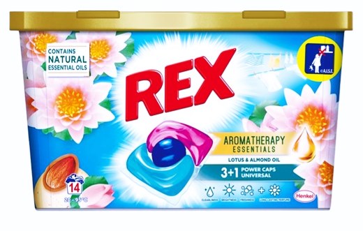 Капсули за пране REX Lotus and Almond oil 3+1 13 пранета универсал/8 кутии в кашон/