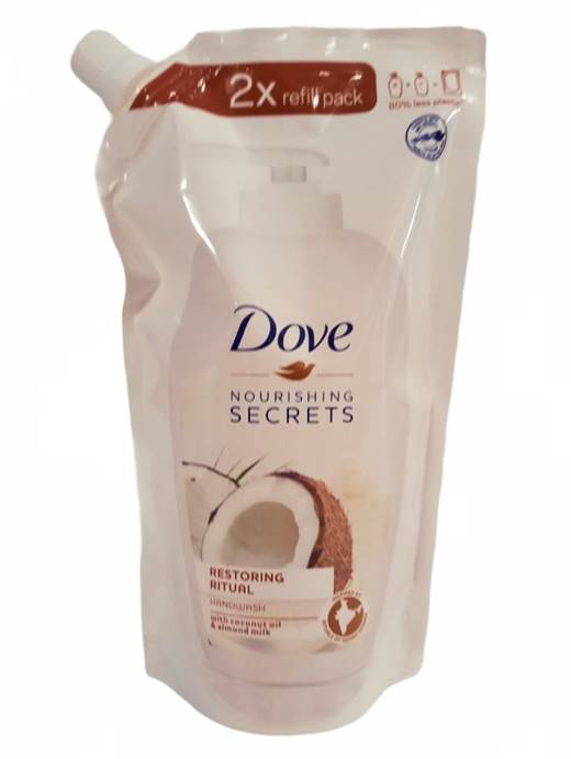 Течен сапун Dove пълнител 500 ml coconut oil and almond milk/10 броя в кашон/