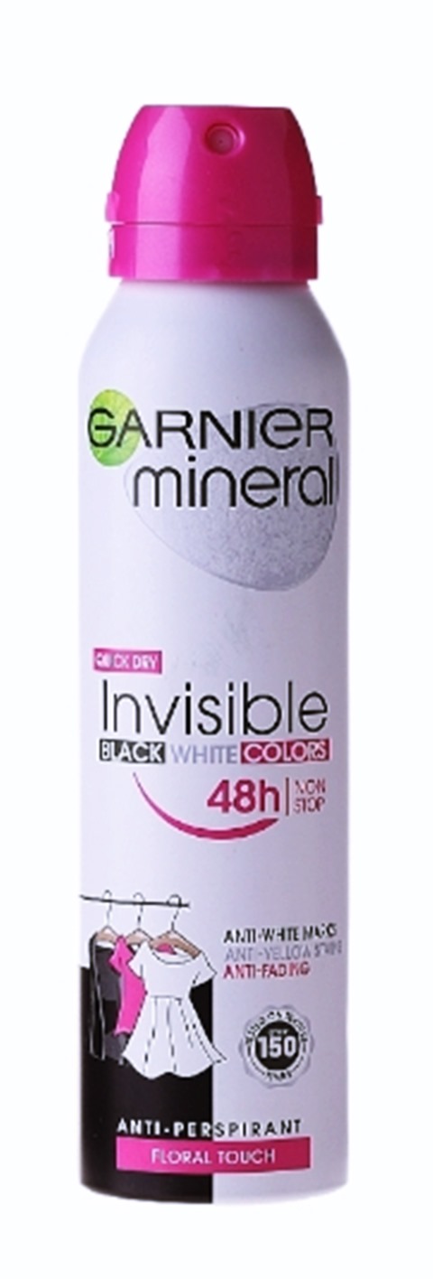 Дезодорант дамски GARNIER invisible black and white colors floral touch 48h 150 ml