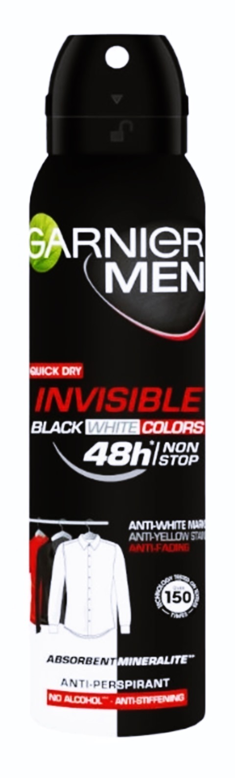 Дезодорант мъжки GARNIER invisible black and white colors 48h 150 ml