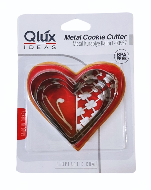 Форми за сладки метал сърце Lux L557 3 броя на картон