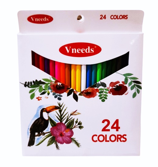 Моливи в кутия 24 цвята Vneeds №v605-24 /12 комплекта в стек/