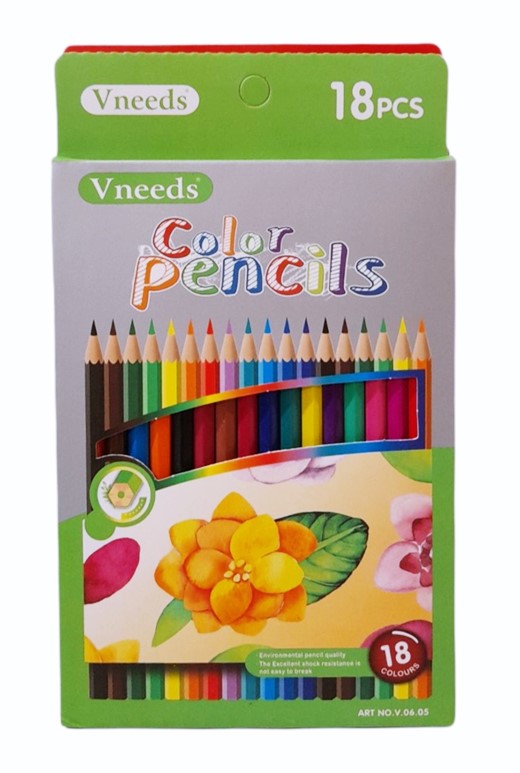 Моливи в кутия 18 цвята Vneeds №v0605 /12 комплекта в стек/