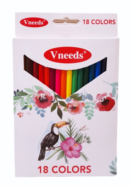 Моливи в кутия 18 цвята Vneeds №v604-18 /12 комплекта в стек/