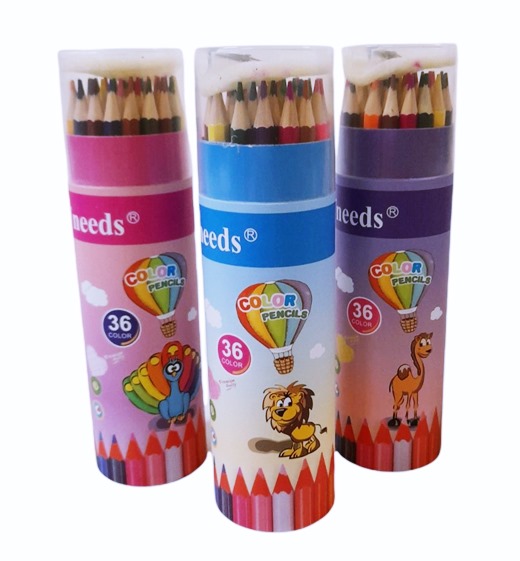 Моливи в кръгла кутия 36 цвята + острилка №v0650 /12 комплекта в кутия/