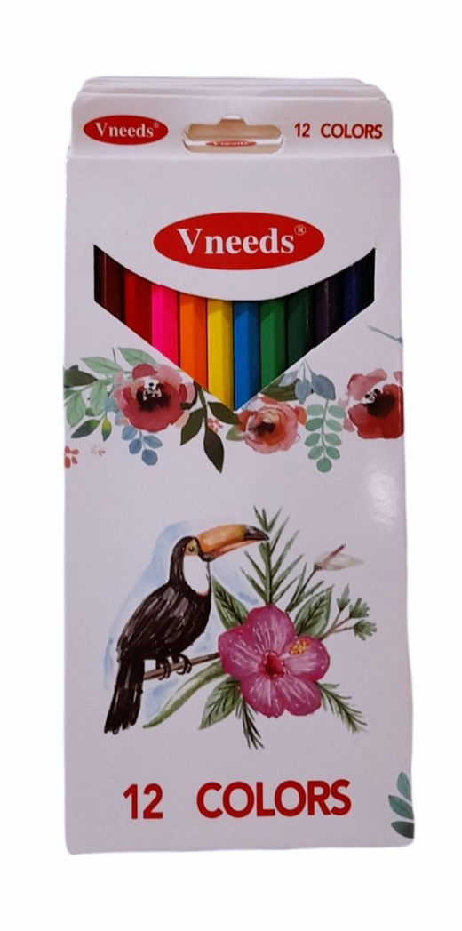 Моливи в кутия 12 цвята Vneeds №v602-12 /12 комплекта в стек/
