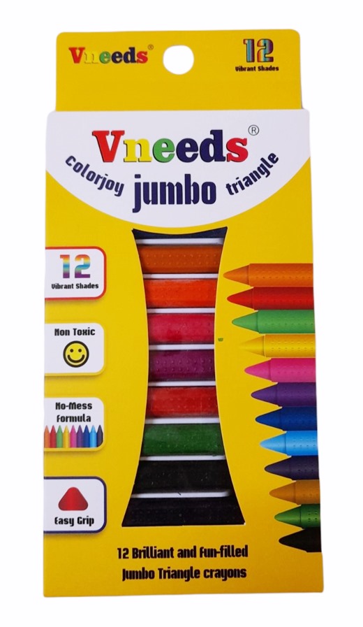 Пастели в кутия 12 цвята Vneeds JUMBO №1001