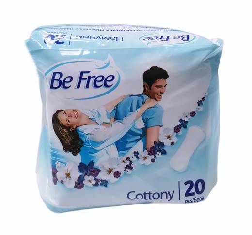Дамски превръзки Be Free ежедневни индивидуално опаковани 20бр. памук сини