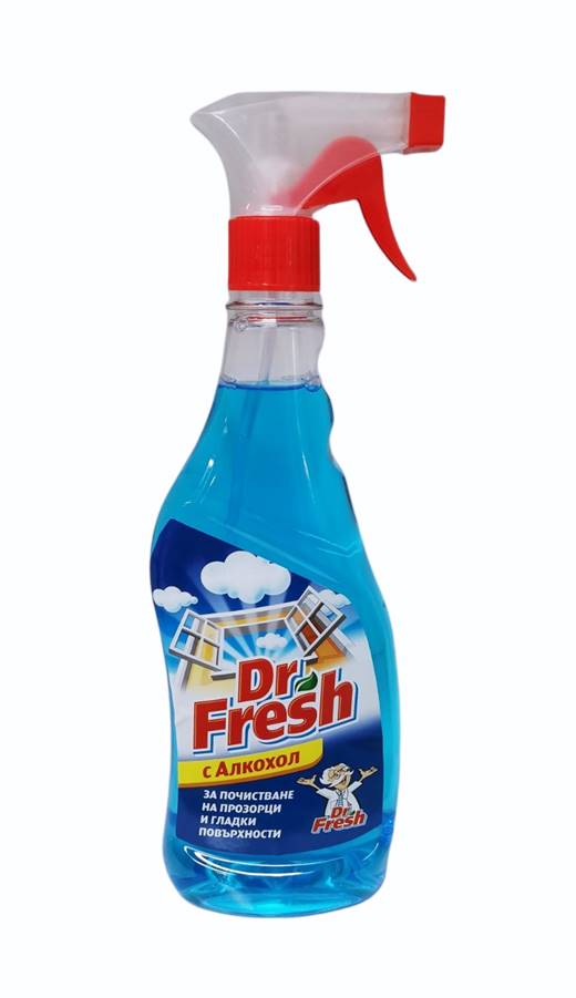 Dr. Fresh препарат за прозорци 500 ml спрей с алкохол син