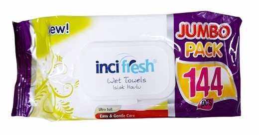 Мокри кърпи Inci fresh 144 броя с капак /24 пакета в кашон/