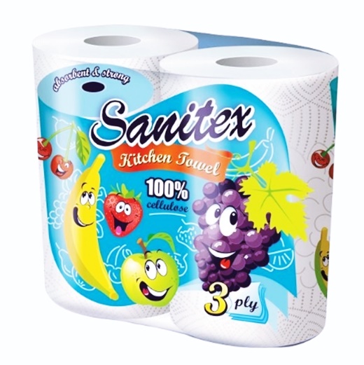 Кухненска ролка "Sanitex" 2 броя в пакет плодове/9 пакета в чувал/