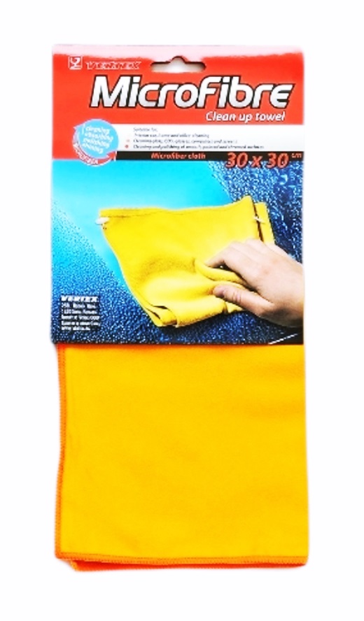Кърпа микрофибър 30 х 30см за полиране жълта VRTX №102033