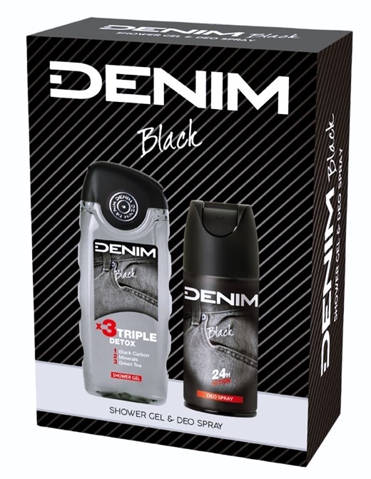 DENIM BLACK комплект дезодорант 150 мл с душ гел 250 мл в кутия