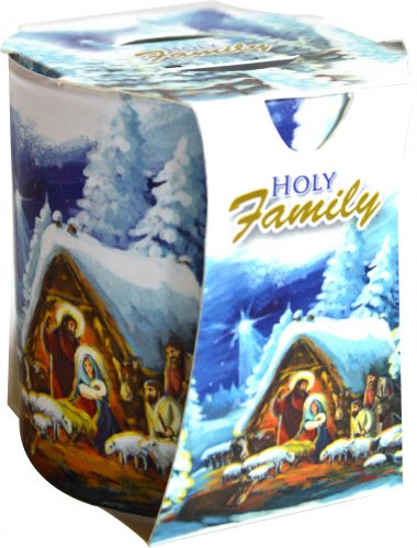 Свещ ароматизирана коледна в чаша VERONA HOLY FAMILY №1344 /6 броя в кашон/ ADMIT