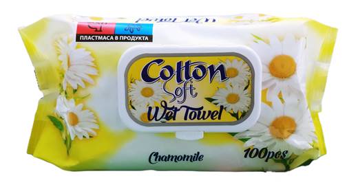 Мокри кърпи Cotton soft с капак 100бр лайка /24 пакета в кашон/