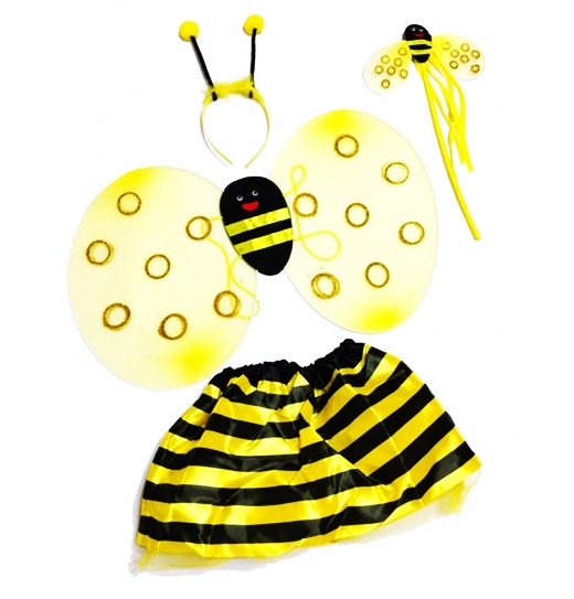 Парти комплект Пчела 4 части- пола + диадема + крила + пръчка