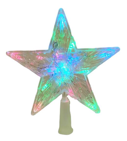 Връх за елха LED светеща звезда на батерии 19см