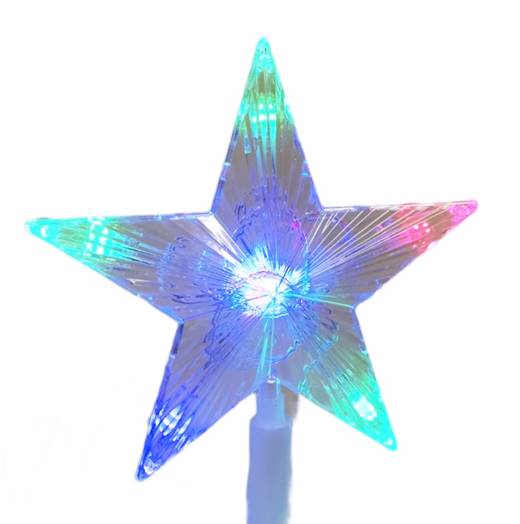 Връх за елха LED светеща звезда на батерии 15см