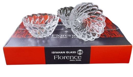 Купички за ядки релефно стъкло Florence Ф12/Н5см 6 броя в кутия №917 IRG