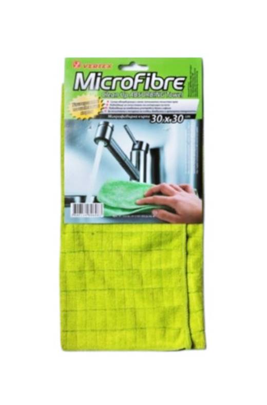 Кърпа микрофибър 30 х 30см супер абсорбираща зелена VRTX №102036