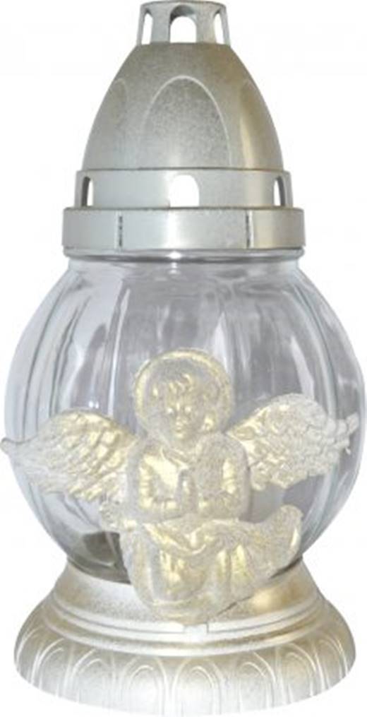Свещ в стъклен фенер с ангелче 20см №152ANBZ-40G /6 броя в стек/ ADMIT
