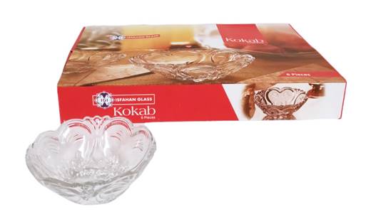 Купички релефно стъкло Kokab 310мл Н56мм 6 броя в кутия №ISF-687