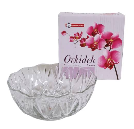 Купа релефно стъкло Orkideh 2500мл Н85мм Ф235мм в кутия №ISF-647