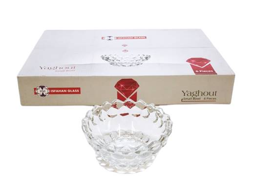 Купички релефно стъкло Yaghout 250мл Н53мм 6 броя в кутия №ISF-903