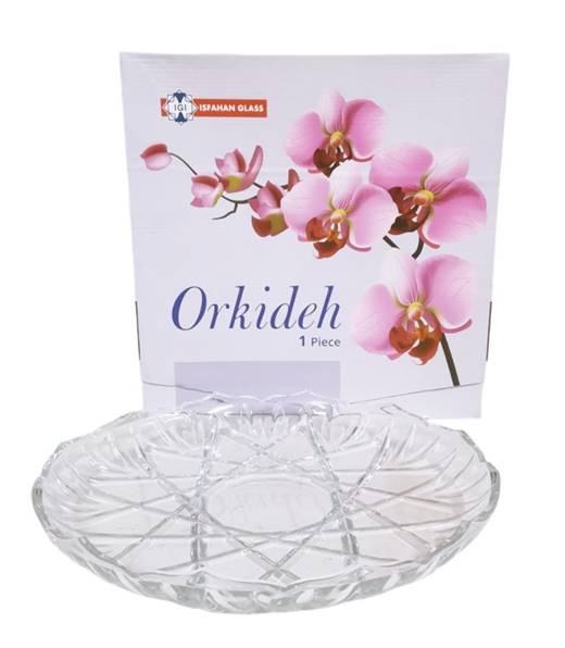 Плато релефно стъкло Orkideh Ф315мм в кутия №ISF-546