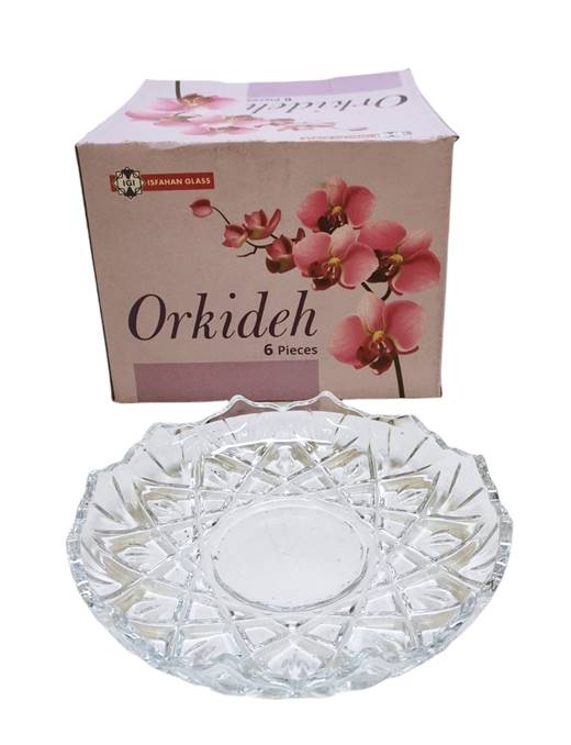 Чиния релефно стъкло Orkideh Ф179мм 6 броя в кутия №ISF-545