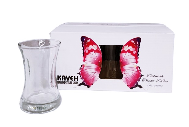 Чаша стъкло Kaveh DILMAH - TWIST 100мл 6 броя в кутия №TT0270GCL