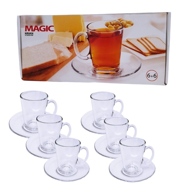 Сервиз за чай стъкло 12 части Kaveh MAGIC 215мл №TS0371GCL