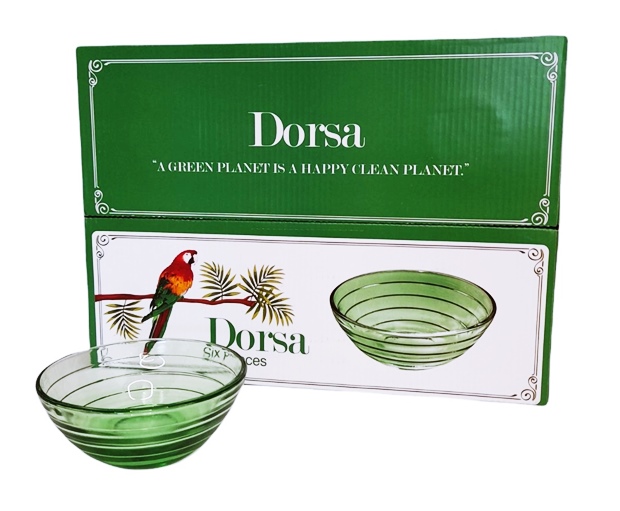Купички зелено стъкло Kaveh DORSA Ф11.5см/Н4.5см/125мл 6 броя в кутия №BL7158GCL